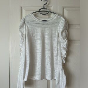 House Of Harlow 1960 White Long Rouched Sleeve Shirt Size Small